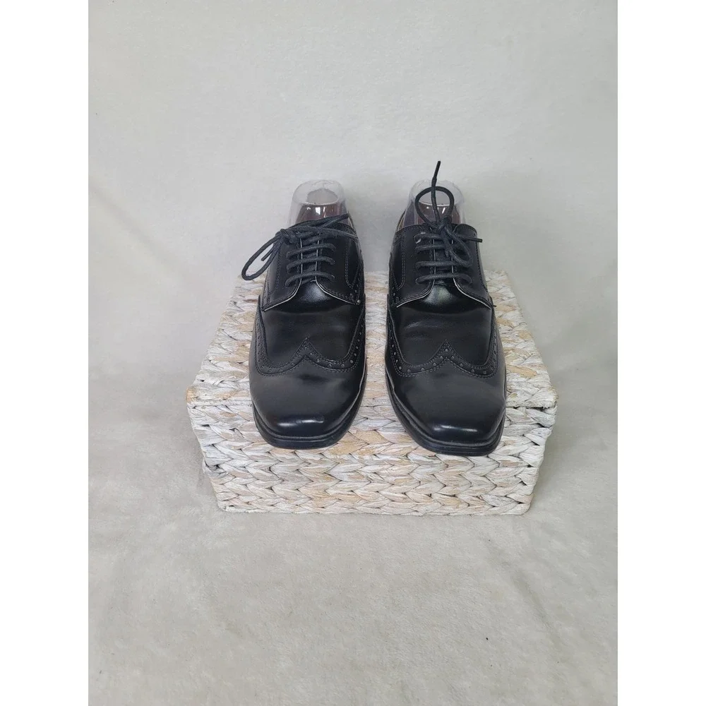 Robert Wayne Grant Black Wingtip Oxford Dress Shoes Career Size 9D Formal Office
